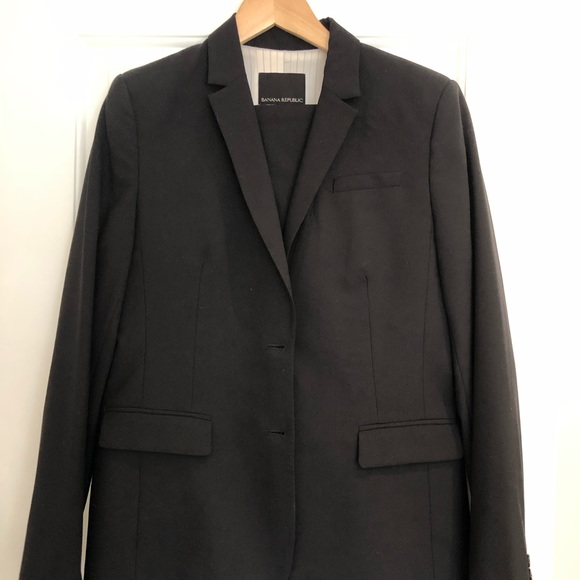 Black suit with cigarette crop slacks - Picture 1 of 2